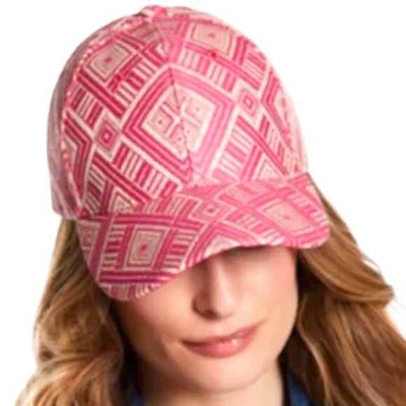 Magid Pattern Baseball Cap Cool Straw Fuchsia Breathable Hat From Nordstrom NWT - Picture 3 of 10